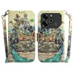 For Tecno Pova 6 / Pova 6 Pro 3D Colored Horizontal Flip Leather Phone Case(Zoo)