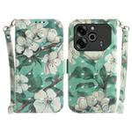 For Tecno Pova 6 / Pova 6 Pro 3D Colored Horizontal Flip Leather Phone Case(Watercolor Flower)