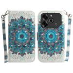 For Tecno Pova 6 / Pova 6 Pro 3D Colored Horizontal Flip Leather Phone Case(Peacock Wreath)