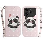 For Tecno Pova 6 / Pova 6 Pro 3D Colored Horizontal Flip Leather Phone Case(Heart Panda)