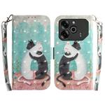 For Tecno Pova 6 / Pova 6 Pro 3D Colored Horizontal Flip Leather Phone Case(Black White Cat)