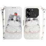 For Tecno Pova 6 / Pova 6 Pro 3D Colored Horizontal Flip Leather Phone Case(Cute Cat)