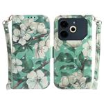For Tecno Pova 6 Neo 3D Colored Horizontal Flip Leather Phone Case(Watercolor Flower)