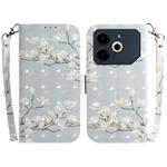For Tecno Pova 6 Neo 3D Colored Horizontal Flip Leather Phone Case(Magnolia)