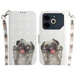 For Tecno Pova 6 Neo 3D Colored Horizontal Flip Leather Phone Case(Pug)