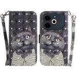 For Tecno Pova 6 Neo 3D Colored Horizontal Flip Leather Phone Case(Hug Cat)