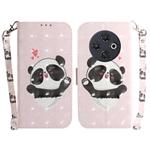 For Tecno Spark 30C 3D Colored Horizontal Flip Leather Phone Case(Heart Panda)