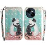 For Tecno Spark Go 1 / Pop 9 Pro 3D Colored Horizontal Flip Leather Phone Case(Black White Cat)