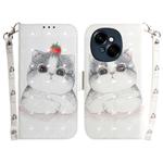 For Tecno Spark Go 1 / Pop 9 Pro 3D Colored Horizontal Flip Leather Phone Case(Cute Cat)