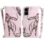 For Tecno Pop 10 / Spark Go 2 4G 3D Colored Horizontal Flip Leather Phone Case(Butterfly High-heeled)