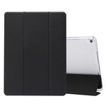 For iPad Air (2019)/Pro 10.5 (2017) 3-folding Electric Pressed Skin Texture Horizontal Flip Shockproof Transparent TPU + PU Leather Case with Holder & Pen Slot & Sleep / Wake-up Function(Black)
