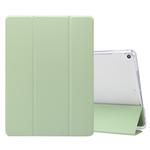 For iPad Air (2019)/Pro 10.5 (2017) 3-folding Electric Pressed Skin Texture Horizontal Flip Shockproof Transparent TPU + PU Leather Case with Holder & Pen Slot & Sleep / Wake-up Function(Green)