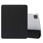 3-folding Electric Pressed Skin Texture Leather Smart Tablet Case For iPad Pro 11 2022/2021/2020(Black)