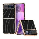 For Motorola Razr 40 Nano Electroplating Galactic Pattern Protective Phone Case(Black)