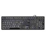 MC-K315 104 Keys Large Characters Blacklit Wired Keyboard(Black)