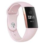 For Fitbit Charge 3 22mm Solid Color Silicone Watch Band A(Sand Powder)