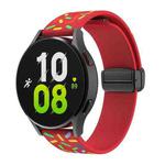 For Samsung Galaxy Watch 6 / 6 Classic Sports Rainbow Dots Magnetic Black Buckle Silicone Watch Band(Red)