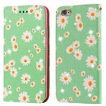 For iPhone 6 / 6s Glittering Daisy Magnetic Horizontal Flip Leather Case with Holder & Card Slots & Photo Frame(Green)