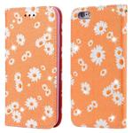 For iPhone 6 / 6s Glittering Daisy Magnetic Horizontal Flip Leather Case with Holder & Card Slots & Photo Frame(Orange)