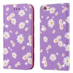 For iPhone 6 Plus Glittering Daisy Magnetic Horizontal Flip Leather Case with Holder & Card Slots & Photo Frame(Purple)