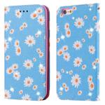 For iPhone 6 Plus Glittering Daisy Magnetic Horizontal Flip Leather Case with Holder & Card Slots & Photo Frame(Blue)