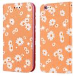 For iPhone 6 Plus Glittering Daisy Magnetic Horizontal Flip Leather Case with Holder & Card Slots & Photo Frame(Orange)