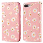 For iPhone 7 Plus / 8 Plus Glittering Daisy Magnetic Horizontal Flip Leather Case with Holder & Card Slots & Photo Frame(Pink)