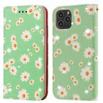 For iPhone 11 Pro Max Glittering Daisy Magnetic Horizontal Flip Leather Case with Holder & Card Slots & Photo Frame(Green)