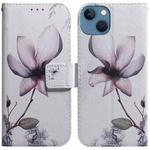 For iPhone 15 Plus Coloured Drawing Flip Leather Phone Case(Magnolia)