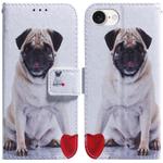 For iPhone SE 2024 Coloured Drawing Flip Leather Phone Case(Pug)