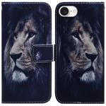 For iPhone SE 2024 Coloured Drawing Flip Leather Phone Case(Lion)