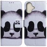 For iPhone 16 Coloured Drawing Flip Leather Phone Case(Panda)