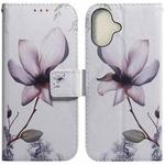 For iPhone 16 Coloured Drawing Flip Leather Phone Case(Magnolia)