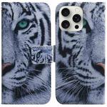 For iPhone 16 Pro Coloured Drawing Flip Leather Phone Case(Tiger)