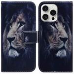 For iPhone 16 Pro Coloured Drawing Flip Leather Phone Case(Lion)