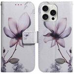 For iPhone 16 Pro Coloured Drawing Flip Leather Phone Case(Magnolia)