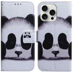 For iPhone 16 Pro Max Coloured Drawing Flip Leather Phone Case(Panda)