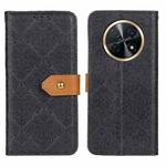 For Huawei Nova Y91 4G / Enjoy 60X European Floral Embossed Leather Phone Case(Black)