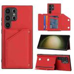 For Samsung Galaxy S24 Ultra 5G Skin Feel PU + TPU + PC Card Slots Phone Case(Red)