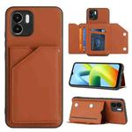 For Xiaomi Redmi A1 / A2 4G Skin Feel PU + TPU + PC Card Slots Phone Case(Brown)