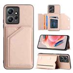 For Xiaomi Redmi Note 12 4G Skin Feel PU + TPU + PC Card Slots Phone Case(Rose Gold)