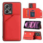 For Xiaomi Redmi Note 12 Pro 5G Skin Feel PU + TPU + PC Card Slots Phone Case(Red)