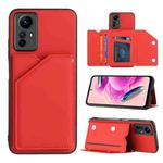 For Xiaomi Redmi Note 12S 4G Skin Feel PU + TPU + PC Card Slots Phone Case(Red)