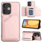 For Xiaomi Redmi 13C 5G / Redmi 13R Skin Feel PU + TPU + PC Card Slots Phone Case(Rose Gold)