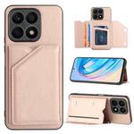 For Honor X8a Skin Feel PU + TPU + PC Card Slots Phone Case(Rose Gold)