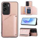 For Honor 90 Lite/X50i Skin Feel PU + TPU + PC Card Slots Phone Case(Rose Gold)