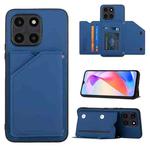 For Honor X6a 4G Skin Feel PU + TPU + PC Card Slots Phone Case(Royal Blue)