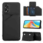 For OPPO A38 4G/A18 4G Skin Feel PU + TPU + PC Card Slots Phone Case(Black)