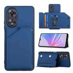 For OPPO A58 4G Skin Feel PU + TPU + PC Card Slots Phone Case(Royal Blue)