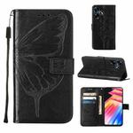 For Infinix Hot 30 4G / X6831 Embossed Butterfly Leather Phone Case(Black)